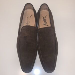 YSL YVES SAINT LAURENT Rive Gauche Suede Loafers Slip On Shoes